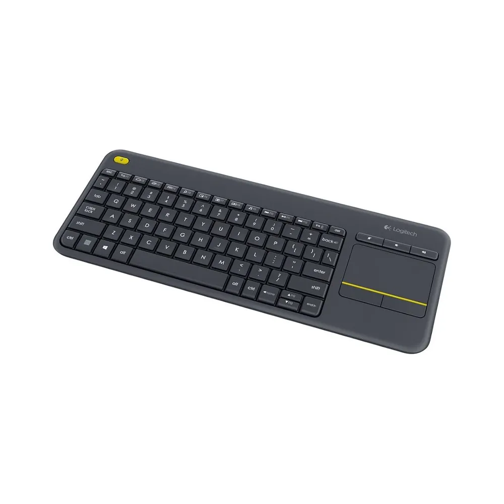 Logitech Wireless Touch Keyboard K400 Plus 60% Keyboard with 3.5-inch Multi-touch Touchpad, Quiet Keys, Black, Battery, 2.4Ghz