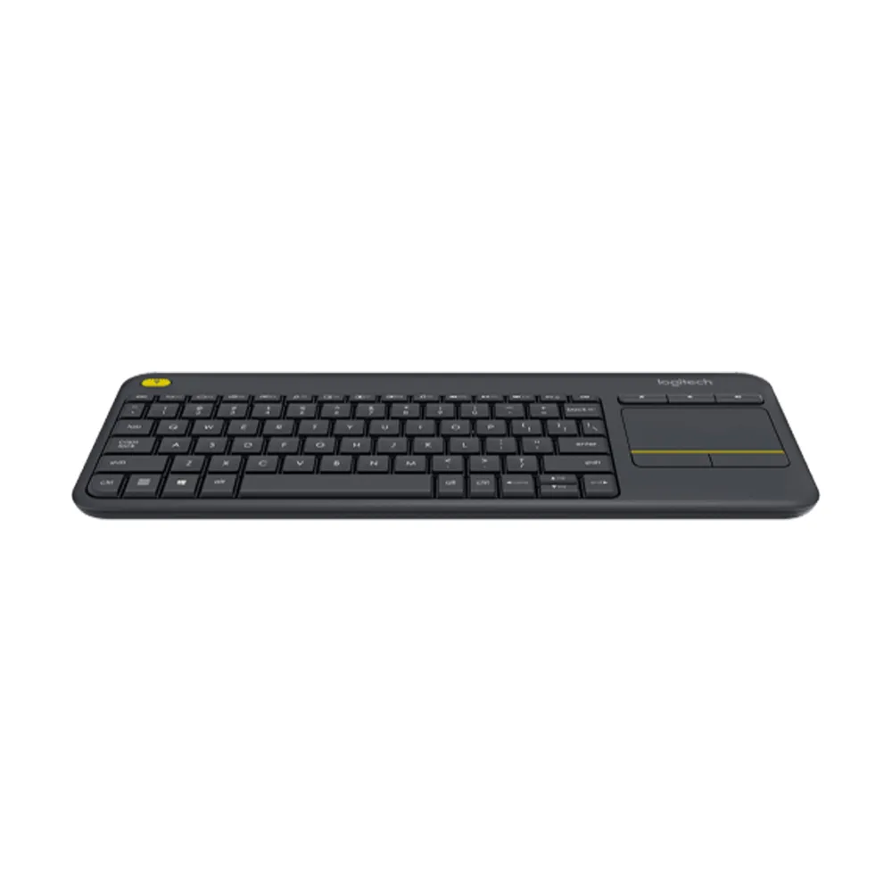 Logitech Wireless Touch Keyboard K400 Plus 60% Keyboard with 3.5-inch Multi-touch Touchpad, Quiet Keys, Black, Battery, 2.4Ghz