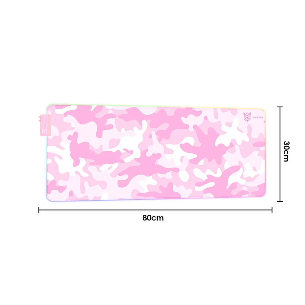 ONIKUMA RGB With 12 Lighting Mode Non-slip 80x30cm Gaming Mouse Pad - Pink 