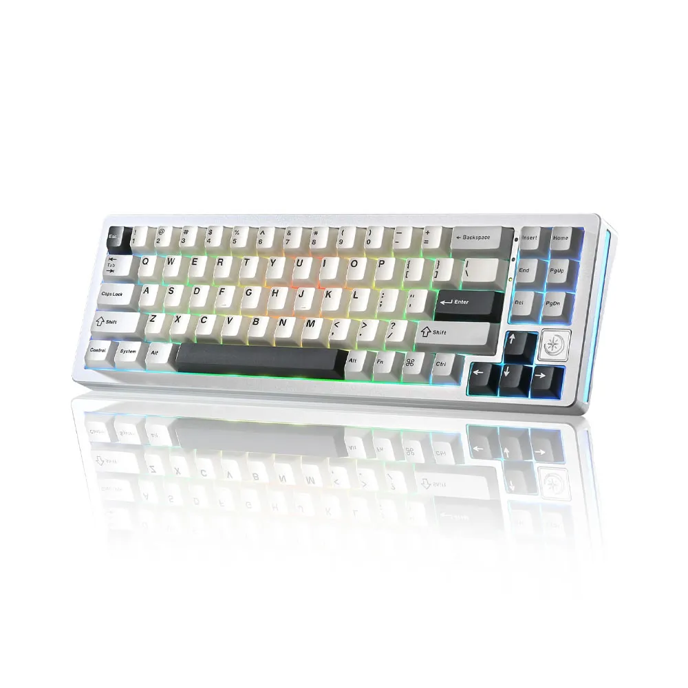 YUNZII AL71 75% Mechanical Keyboard,Full Aluminum CNC,Hot Swappable Gasket,2.4GHz Wireless BT5.0/USB-C Wired,NKRO Programmable RGB Backlight Creamy Typing for Win/Mac