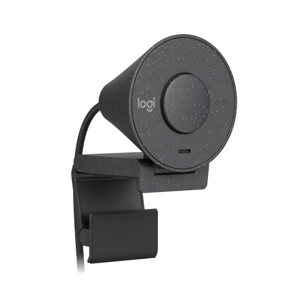 Logitech Brio 300 Graphite Noise Reducing Mic,1080P High-Resolution, USB-C Connectivity Webcam with Privacy Shutter