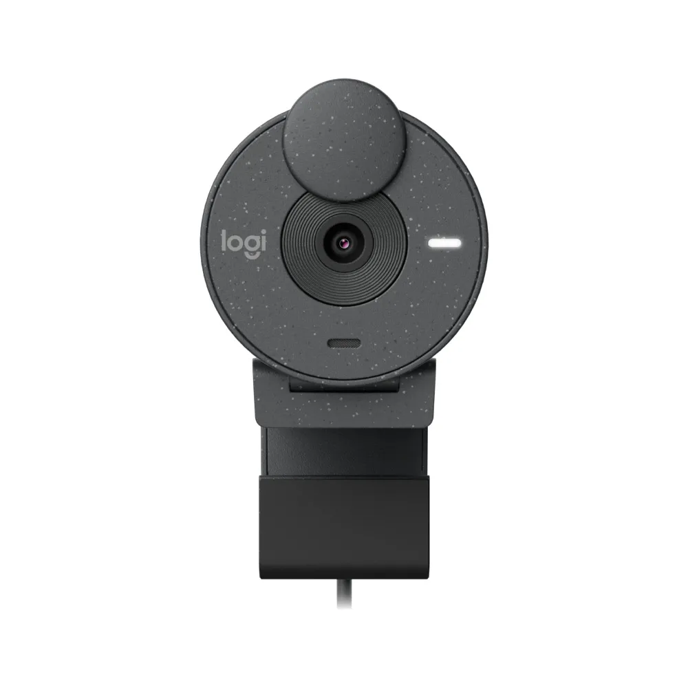 Logitech Brio 300 Graphite Noise Reducing Mic,1080P High-Resolution, USB-C Connectivity Webcam with Privacy Shutter
