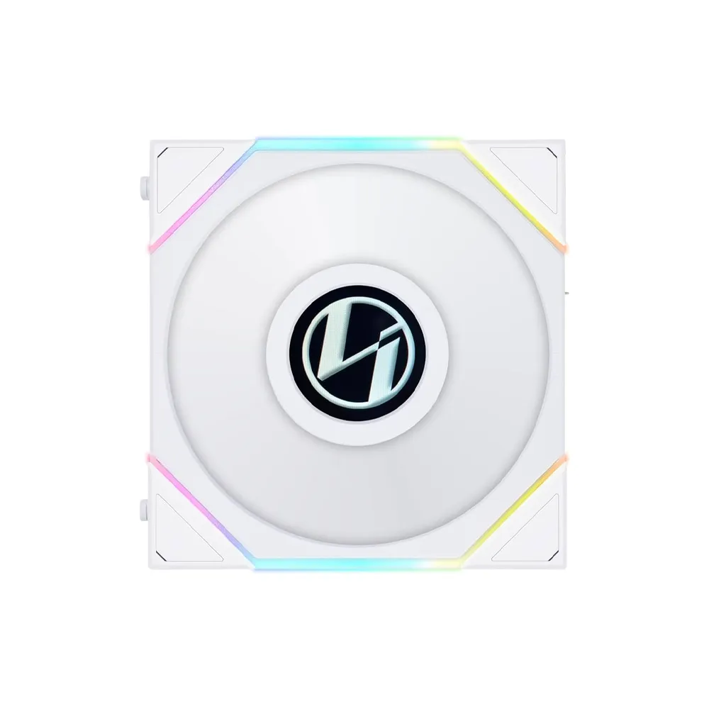 Lian Li UNI Fan TL LCD 120, Triple Pack, ARGB Fan -FDB Bearing- Daisy-Chain Style, Dual Zone Lighting Effects, with Controller - White