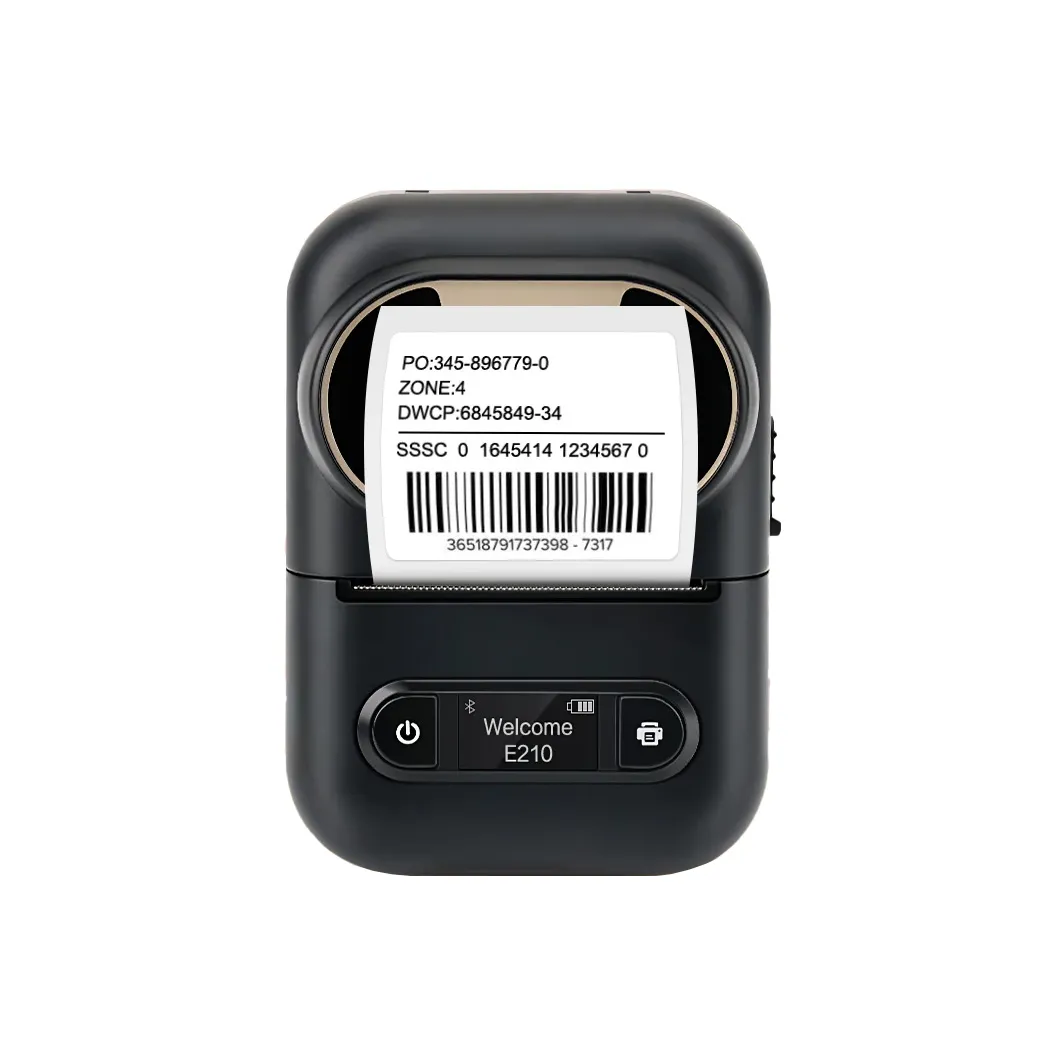 Portable Mini Sticker Printer E210 Wireless Bluetooth Thermal Label Printer Pocket Labeling Machine DIY Self Adhesive Label Printer - Black