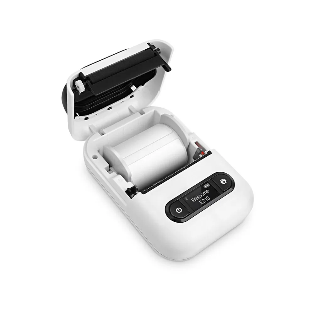 Portable Mini Sticker Printer E210 Wireless Bluetooth Thermal Label Printer Pocket Labeling Machine DIY Self Adhesive Label Printer - White