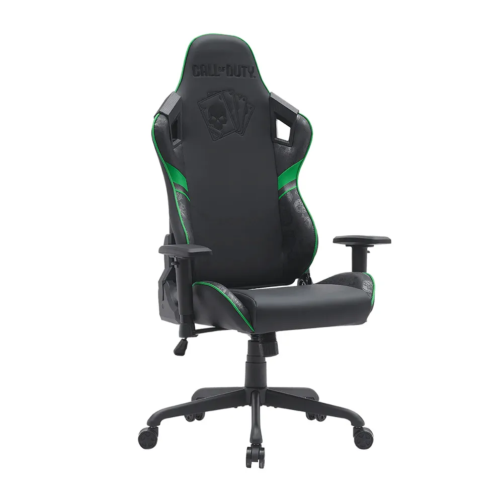 Call Of Duty (COD) Gaming Chair With Adjustable 2D Armrest & Metal Base - Green/Black