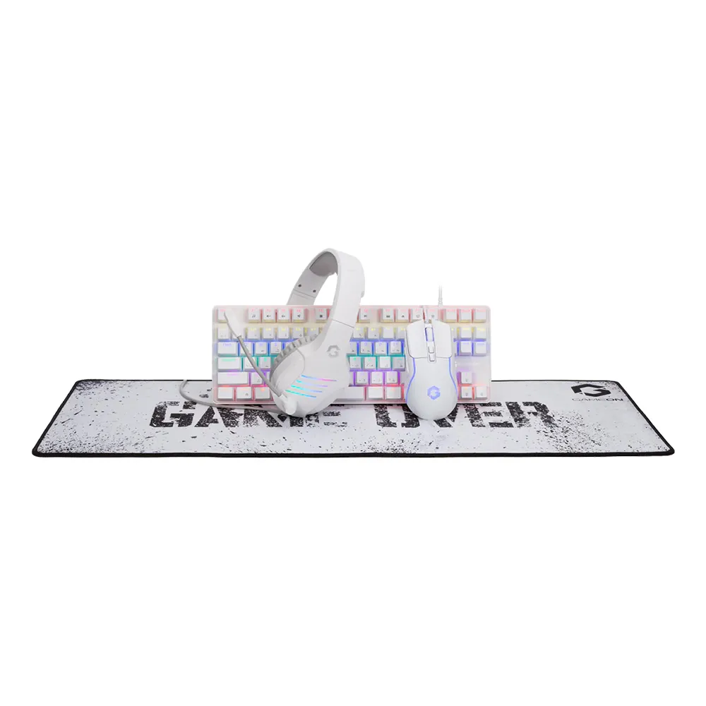 GAMEON VIPER XA All-In-One Artic Series Gaming Bundle, Mechanical Keyboard, Headset, Mouse & Mousepad - White