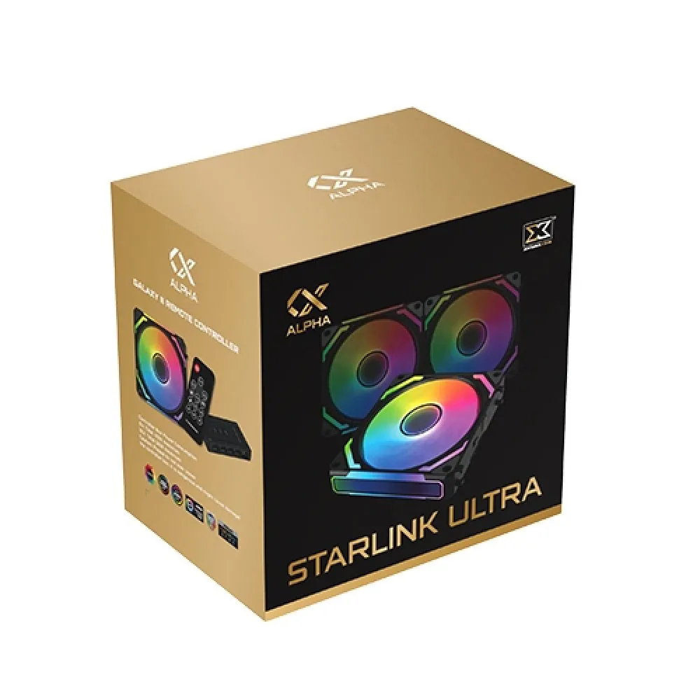 Xigmatek Starlink Ultra ARGB 120mm 3 Fans Pack Black with Smart Link and Remote Controller