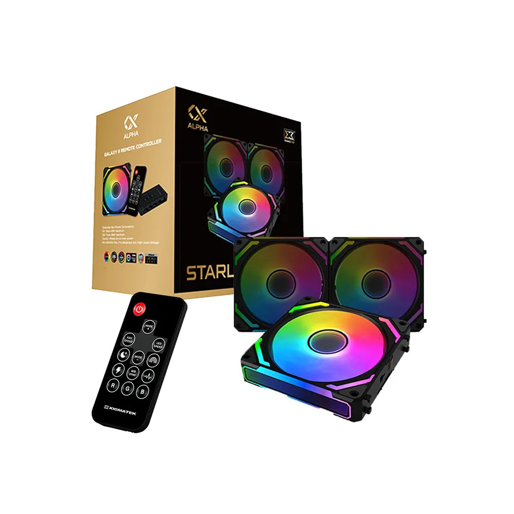 Xigmatek Starlink Ultra ARGB 120mm 3 Fans Pack Black with Smart Link and Remote Controller