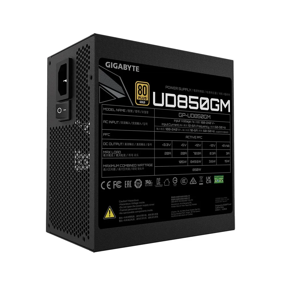 Gigabyte UD850GM 850W 80 Plus Gold Certified Fully Modular Power Supply