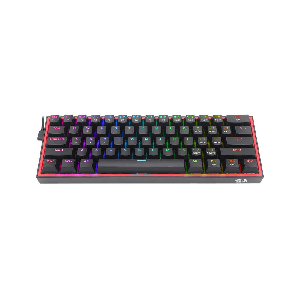Redragon Fizz K617-RGB 60% Linear RED Switch, Wired Gaming Keyboard, 61 Keys Compact Mechanical Keyboard - Black