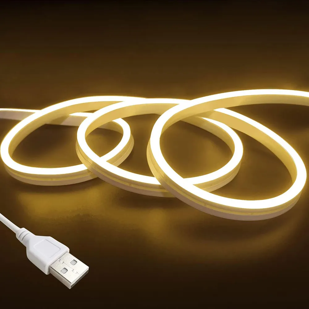 Vimeepro Neon LED Strip Light, 5V USB Flexible LED Neon Lights, 2m neon Lights Strip Flexible Waterproof Neon LED Rope Lights