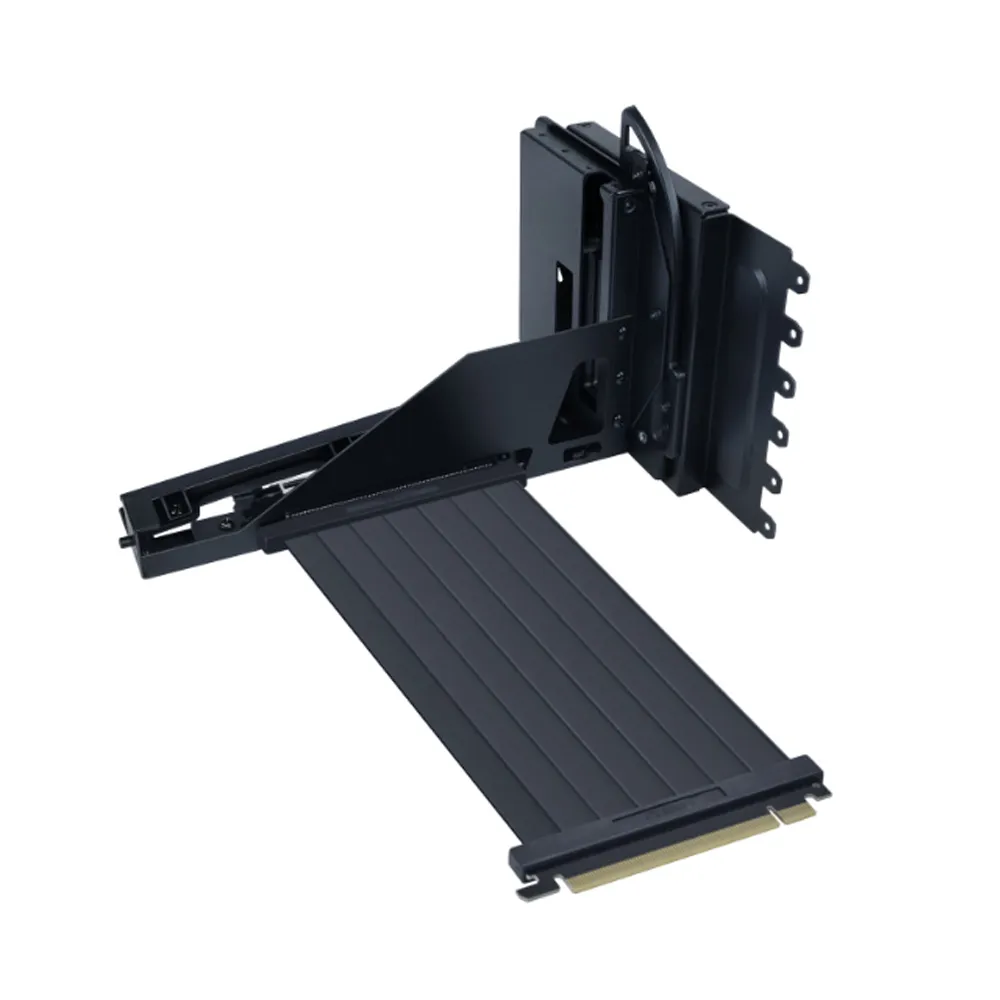 Lian Li PCI-E Gen 5 Riser Cable ATX PC Case 4 Slots Vertical GPU Kit (VG4v4) - Premium 5.0 x16-200mm, PCIe 3.0/4.0 Compatible - Black