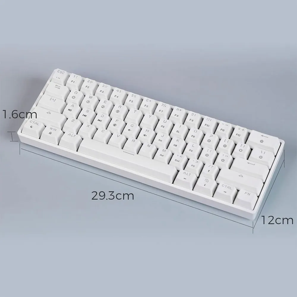 EPOMAKER SKYLOONG GK61 SK61 Gaming Keyboard, 60% Optical Keyboard with 1ms Latency, Shine-Through RGB Backlight, Hot-Swappable & Programmable - White