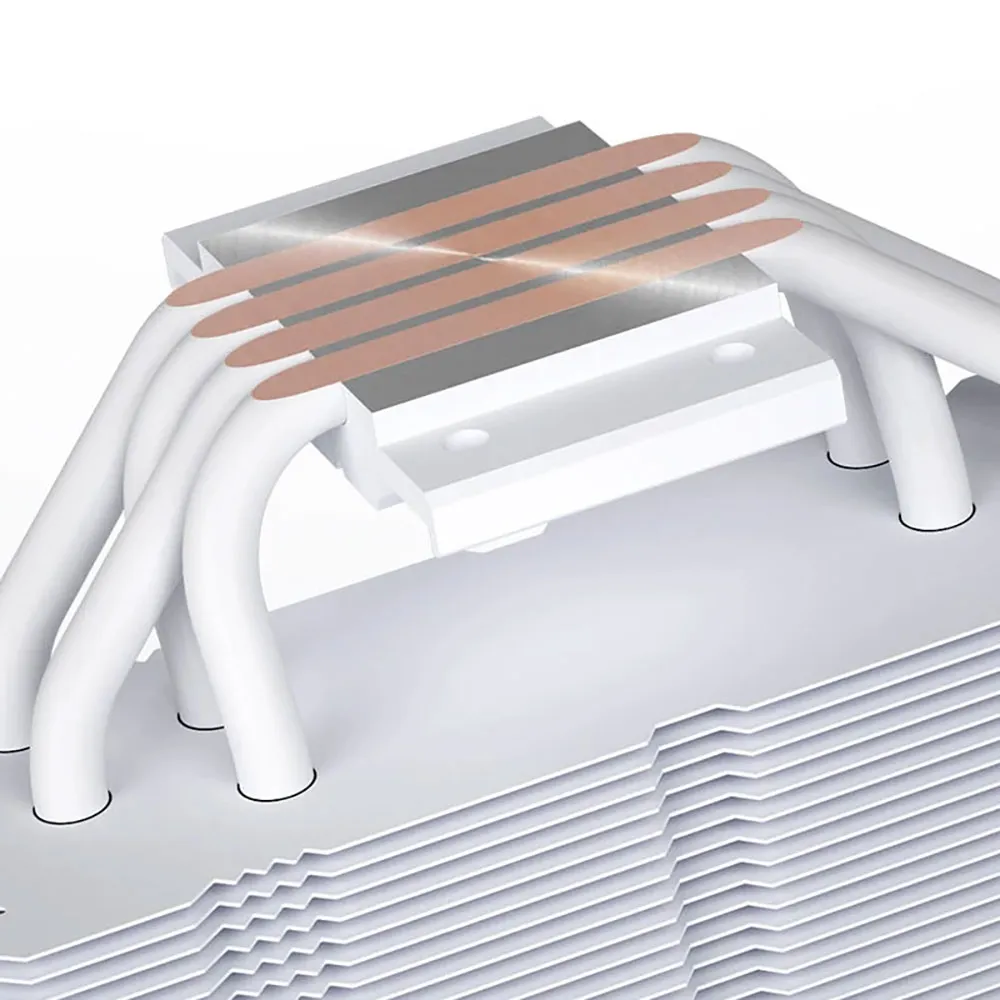 ProArtist ECONOMIC Series E3 CPU Cooler, 3Pin 4 Heat Pipes, Quiet Cooling Fan Radiator - White 2
