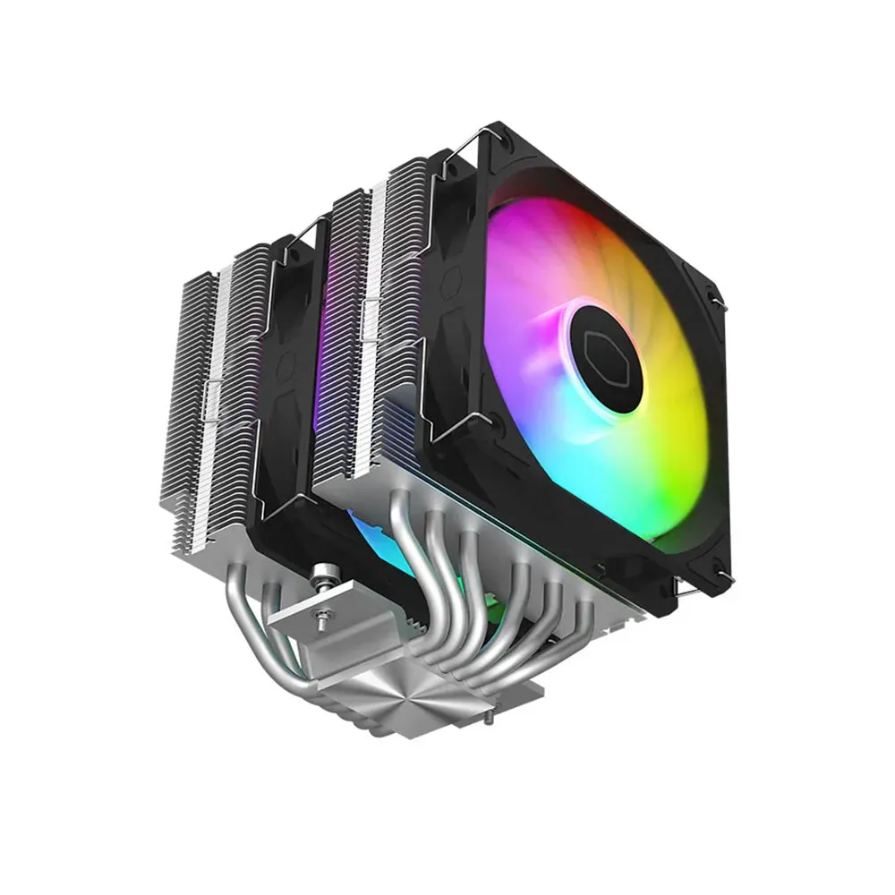Cooler Master T620S ARGB CPU Cooler, Double Tower 6 Heat Pipe 5V 3PIN ARGB Fan Air-Cooled Radiator - Black