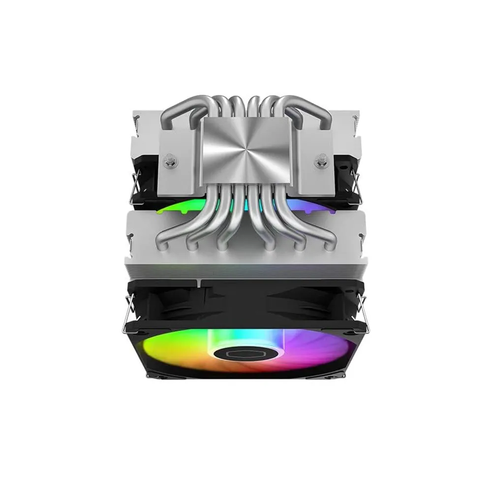 Cooler Master T620S ARGB CPU Cooler, Double Tower 6 Heat Pipe 5V 3PIN ARGB Fan Air-Cooled Radiator - Black