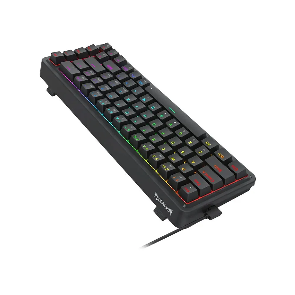 Redragon K709 65% Wired Gasket RGB Gaming Keyboard, 68 Keys Hot-Swap Compact Mechanical Keyboard w/Free-Mod Socket, Quiet Custom Linear Switch - Black