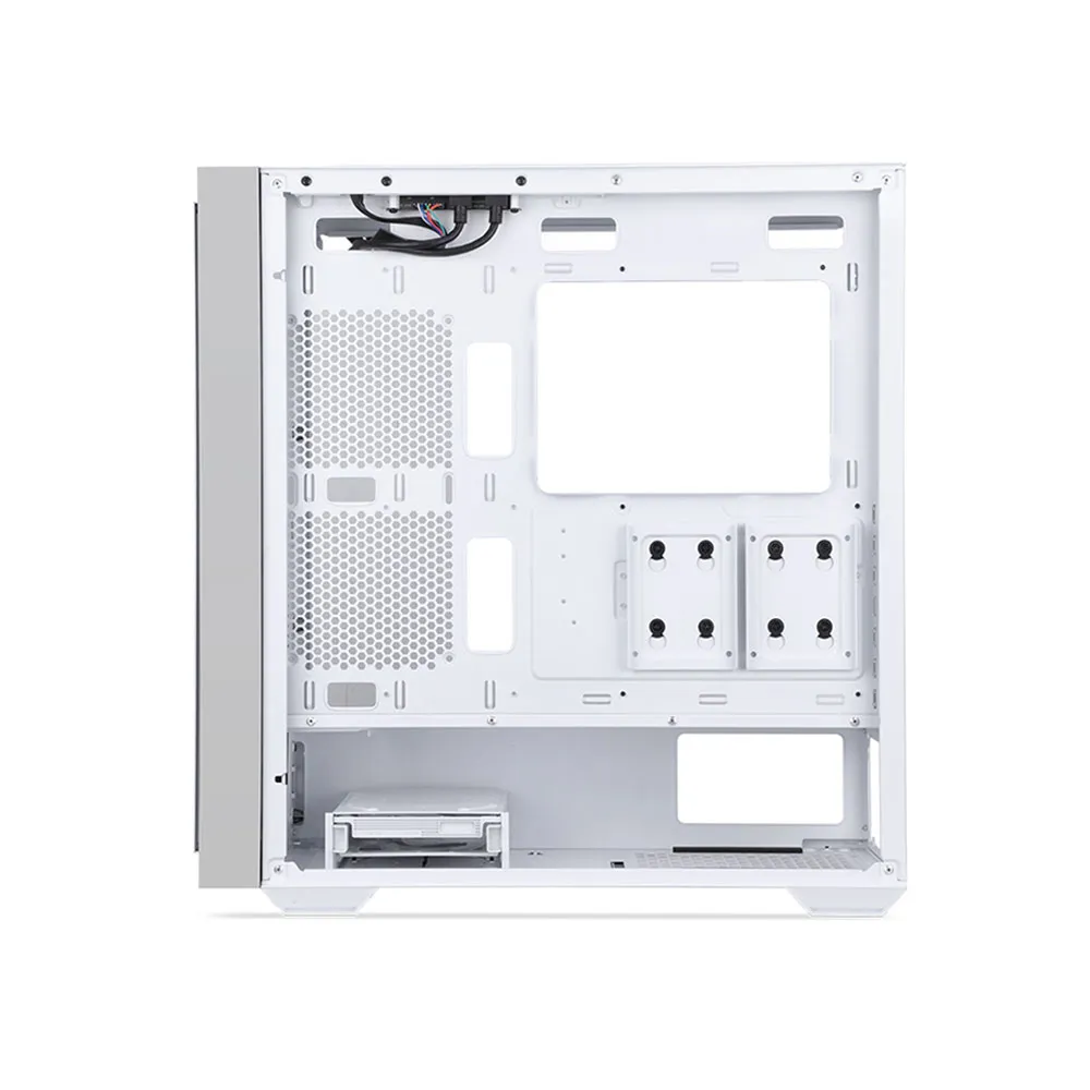Segotep Gank 360 RGB Full-Tower E-ATX Desktop Gaming Computer PC Case (No Fan Included) - White 