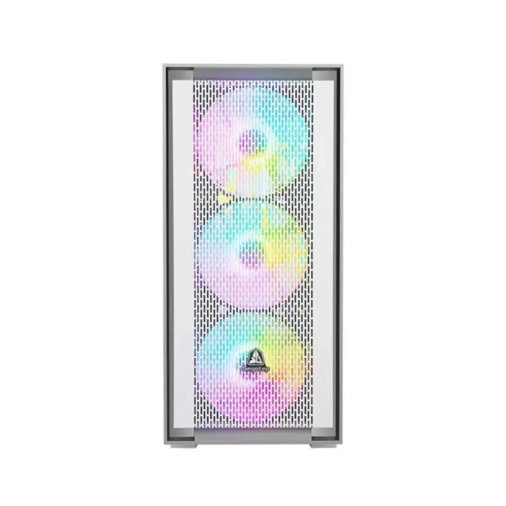 Segotep Gank 360 RGB Full-Tower E-ATX Desktop Gaming Computer PC Case (No Fan Included) - White 