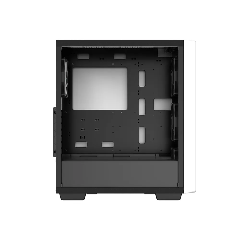 DeepCool CC560 WH Mid-Tower ATX PC Case, 4X Pre-Installed 120mm LED Fans, Tempered Glass Side Panel - White