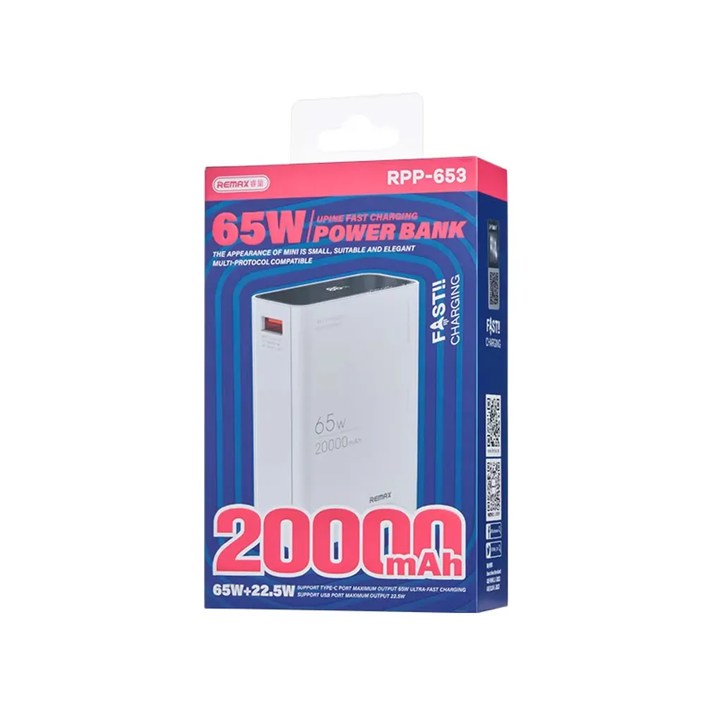 Remax Rpp-653 65W+22.5W Pd+Qc Fast Charging Power Bank 20000Mah