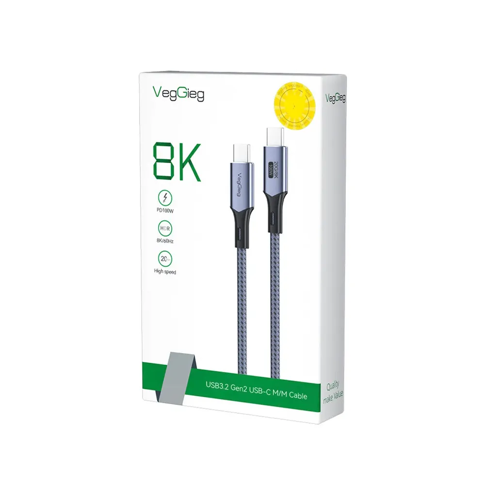 VegGieg USB4 Cable ( USB-C M/M) 8K 60Hz 240W - 2m