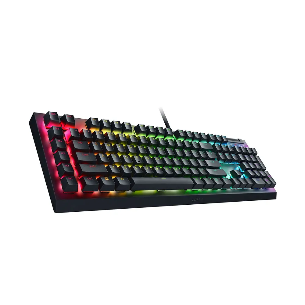 Razer BlackWidow V4 X Mechanical Gaming Keyboard, Yellow Switches Linear & Silent, 6 Macro Keys, Chroma RGB, Roller & Media Keys Snap Tap