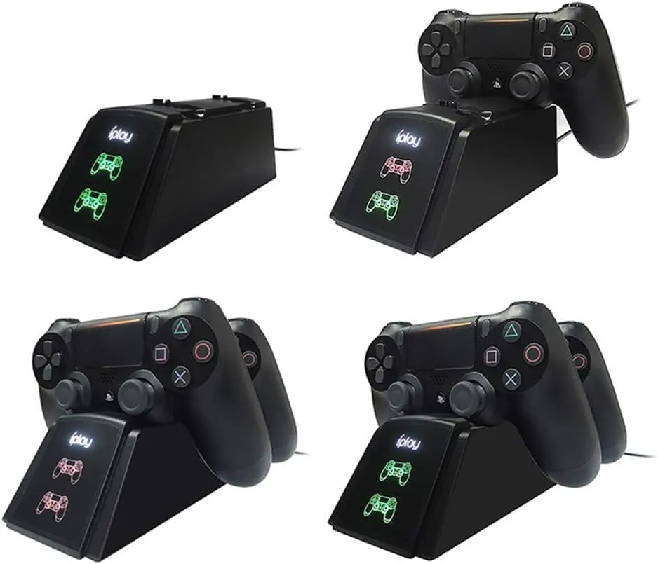 iPlay PS4 Dual Controller Charging Dock Station For Sony PS4/PS4 Slim/ PS4 Pro