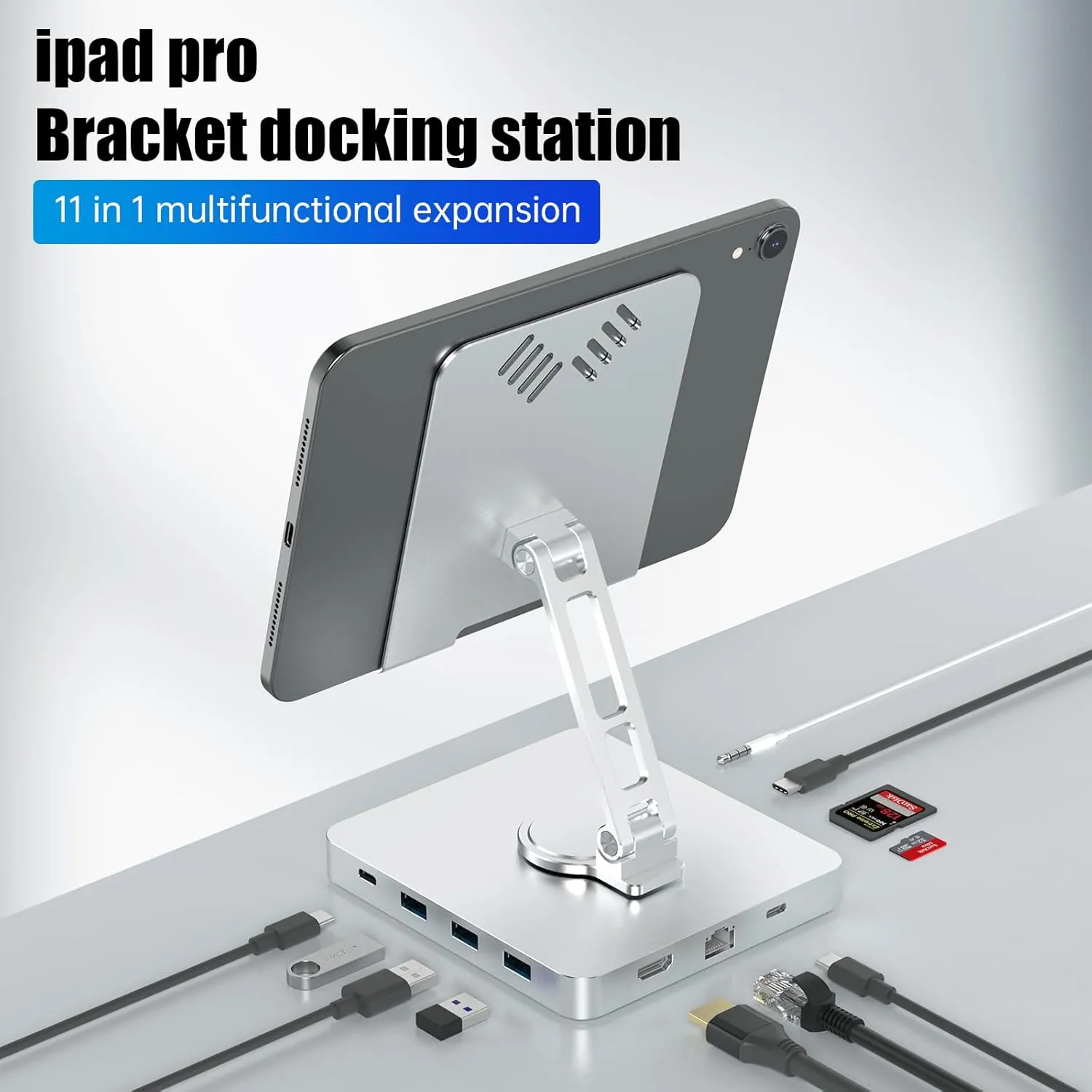 iPad Pro Bracket Docking Station 11 in 1 Multifunctional Expansion ST103
