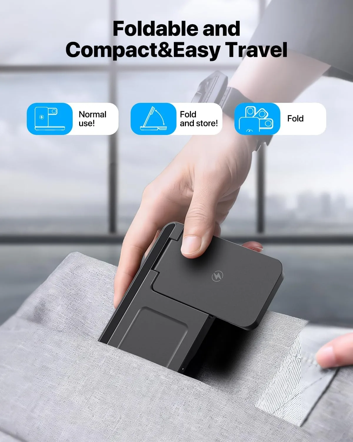 Foldable Wireless Charger T13 for Apple Devices,15W Fast Wireless Charging