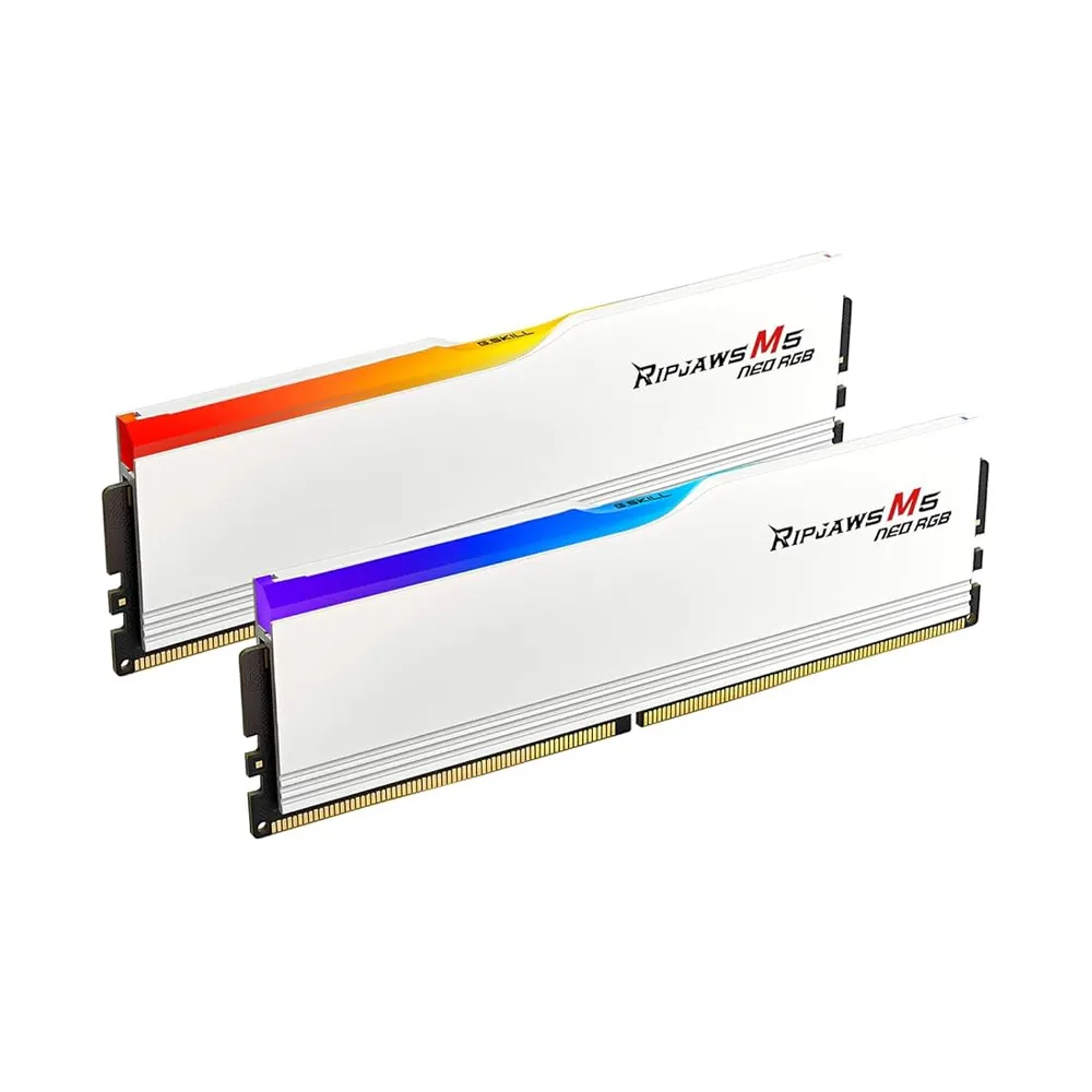 G.SKILL Desktop Memory M5 NEO RGB (AMD Expo) DDR5 RAM 32GB (2x16GB) 6000MT/s CL36 1.25V Desktop UDIMM - White