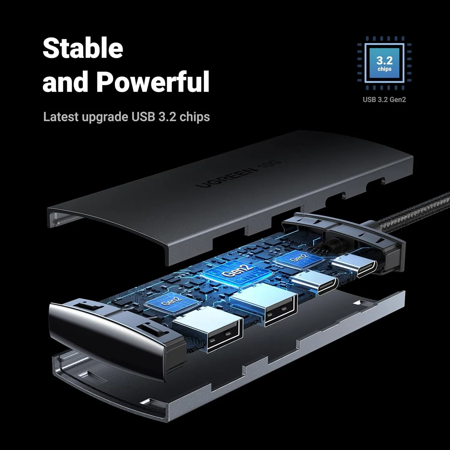 UGREEN USB C Hub 10Gbps, 4 Ports USB 3.2