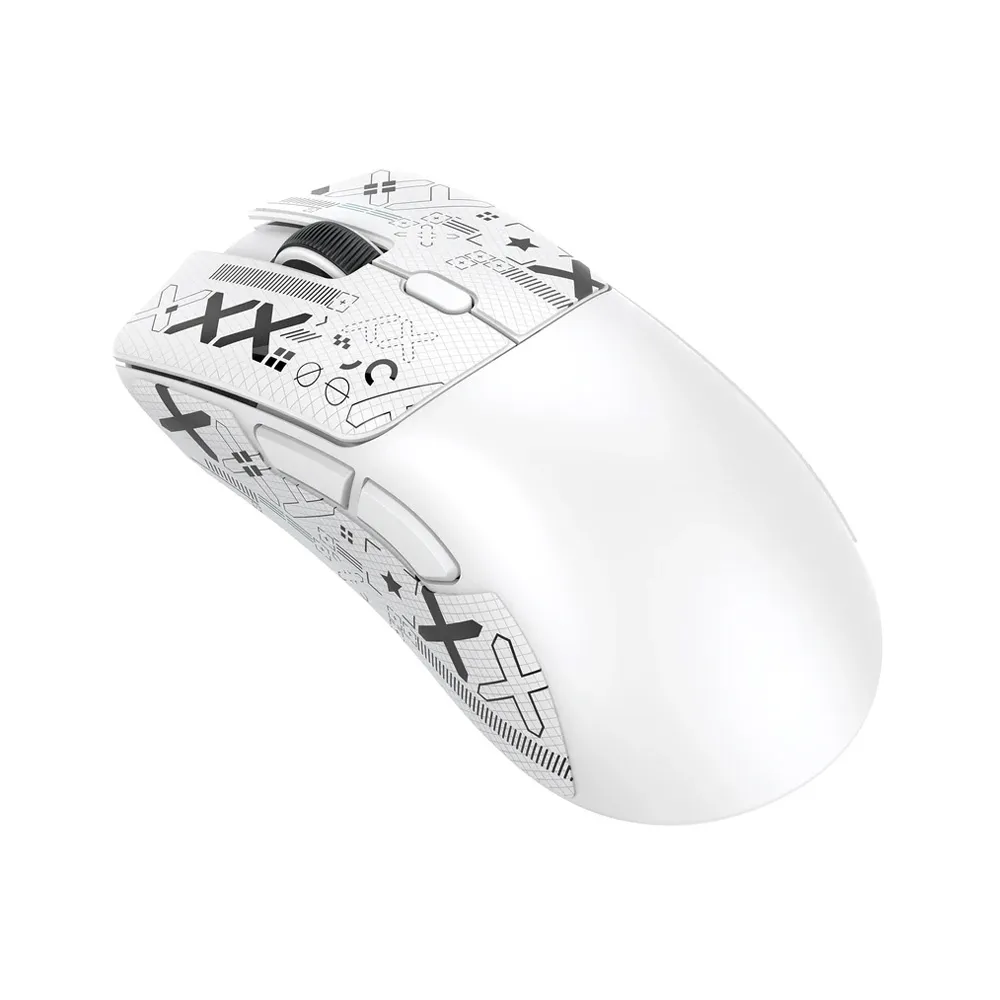 ATTACK SHARK R1 Wireless Gaming Mouse with Tape,Tri-Mode Connection (2.4G/Wired/BT5.2),55g Lightweight,18K DPI, 20 Million Key Life - White