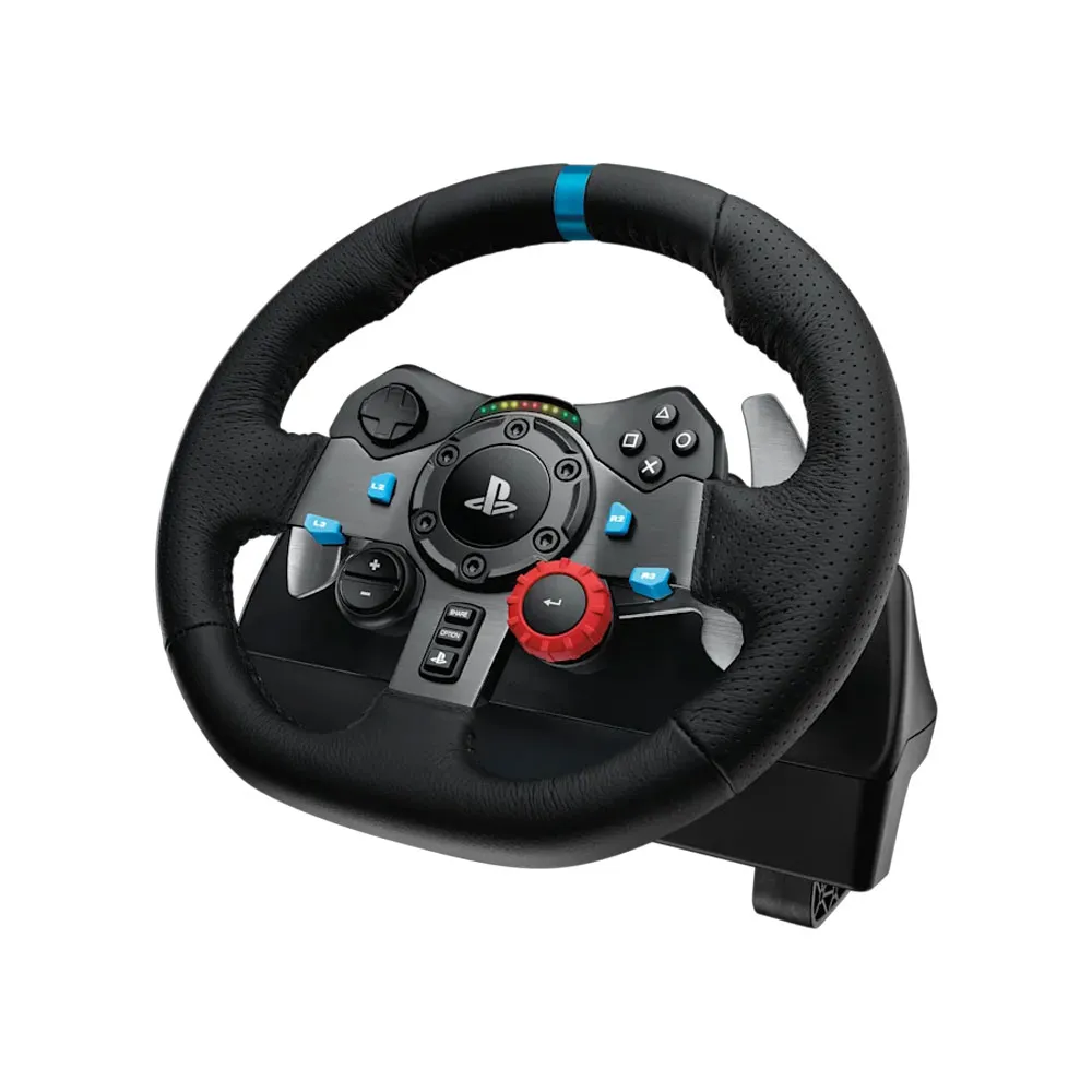 Logitech G29 Driving Force Racing Wheel and Floor Pedals, Stainless Steel Paddle Shifters, Leather Steering Wheel Cover for PS5, PS4, PC, Mac - Black