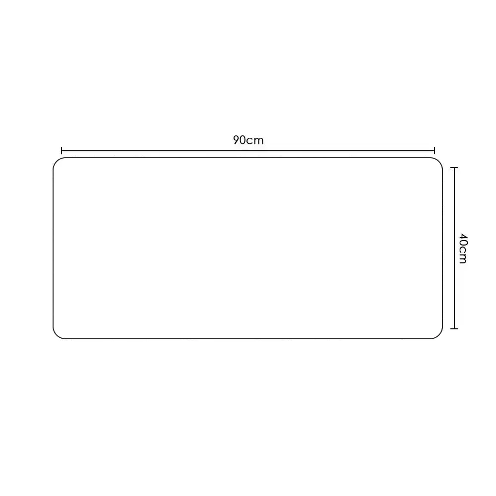 White Mouse Pad, 90X40cm Large Computer Mouse Mat, for Desktop, Non-slip Rubber Base Water Resistant Stitched Edge
