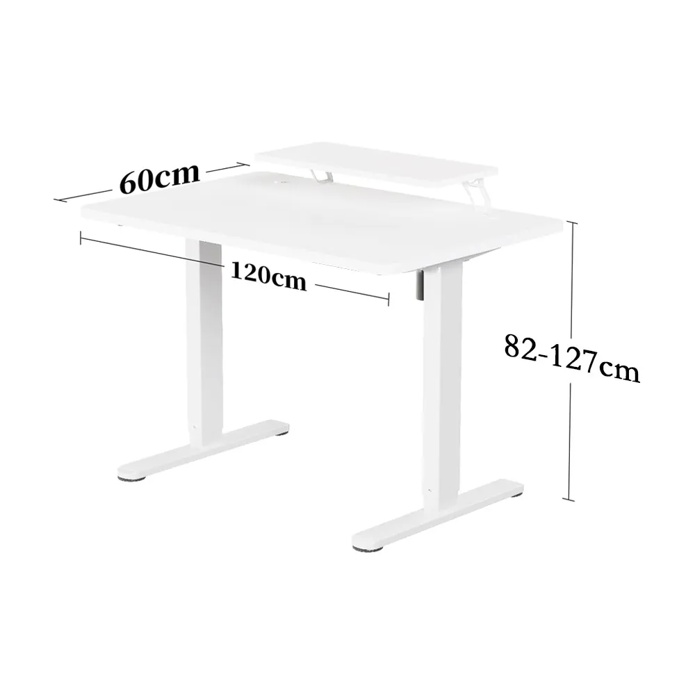 Home Desk - electric desk GD002 MY04374 White / Dimensions 120-60cm - height 82-127cm - top Surface 4 pcs