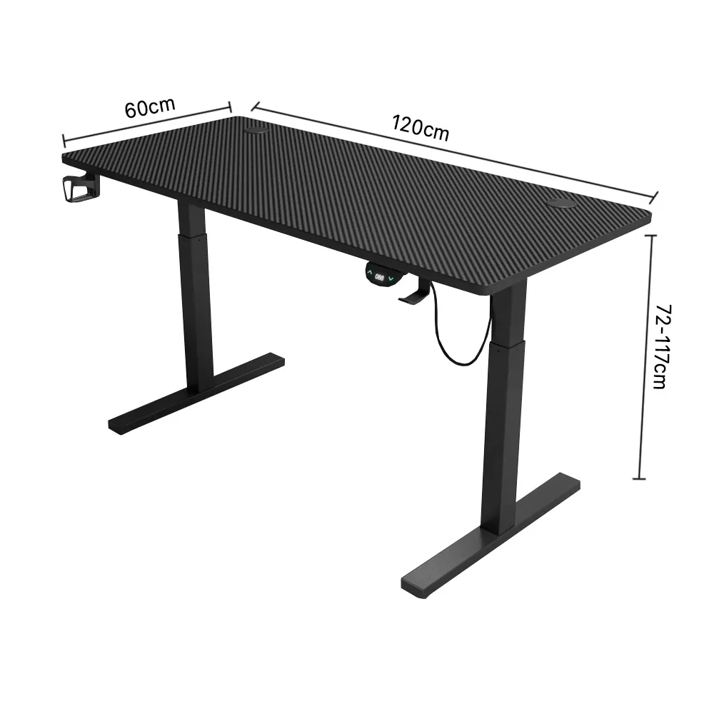 Desk Gaming Y201 (120*60*72-117) Black Mot
