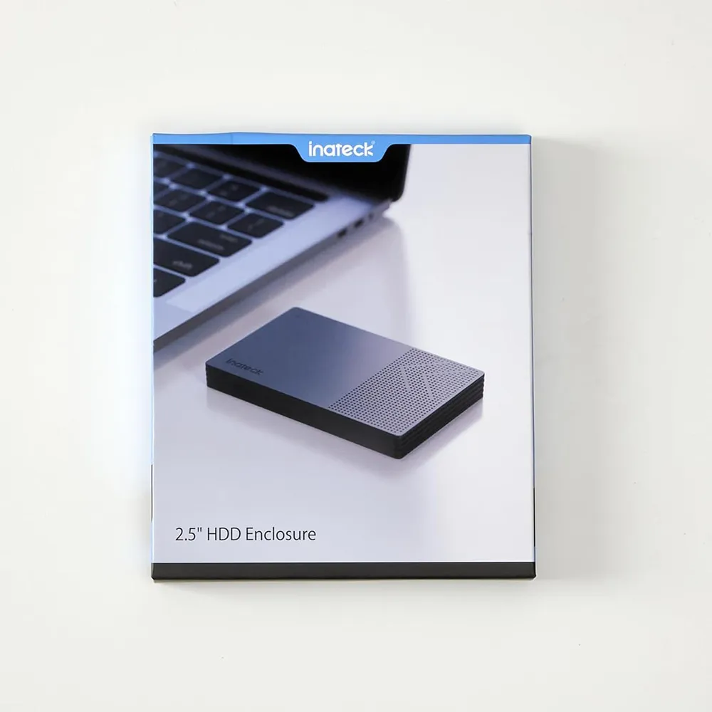 Inateck USB 3.2 Gen 2 Hard Drive Enclosure for 2.5 Inch SSDs and HDDs, Up to 6Gbps, with UASP