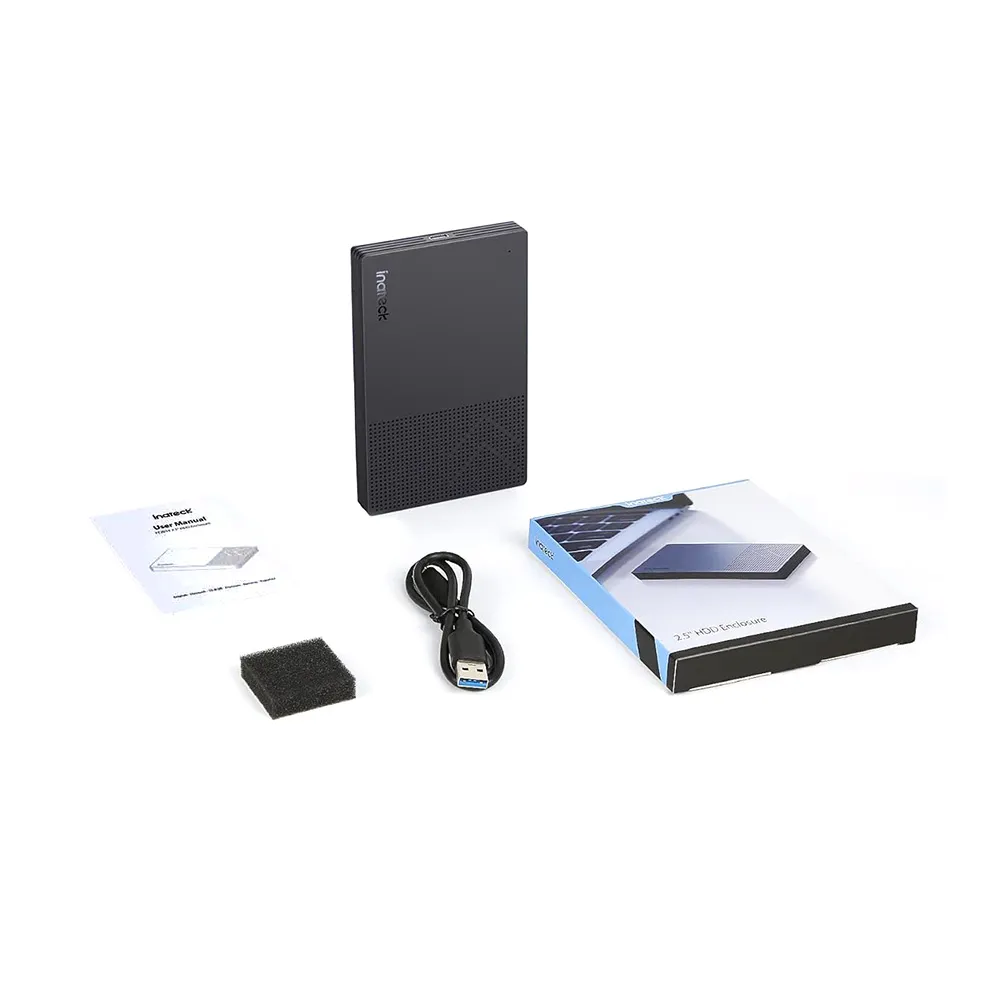Inateck USB 3.2 Gen 2 Hard Drive Enclosure for 2.5 Inch SSDs and HDDs, Up to 6Gbps, with UASP