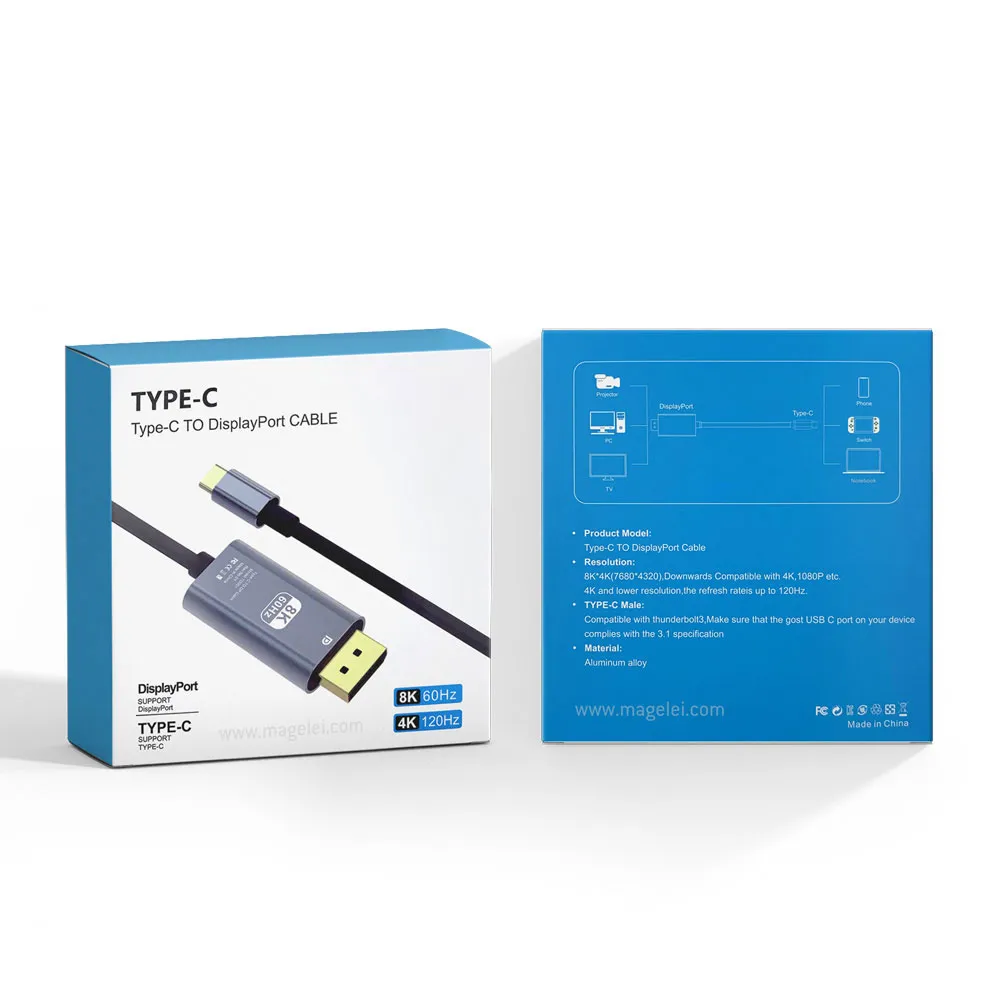 Daguaika 2m Type-C To Display Port-4K/120HZ/8K/60Hz Cable