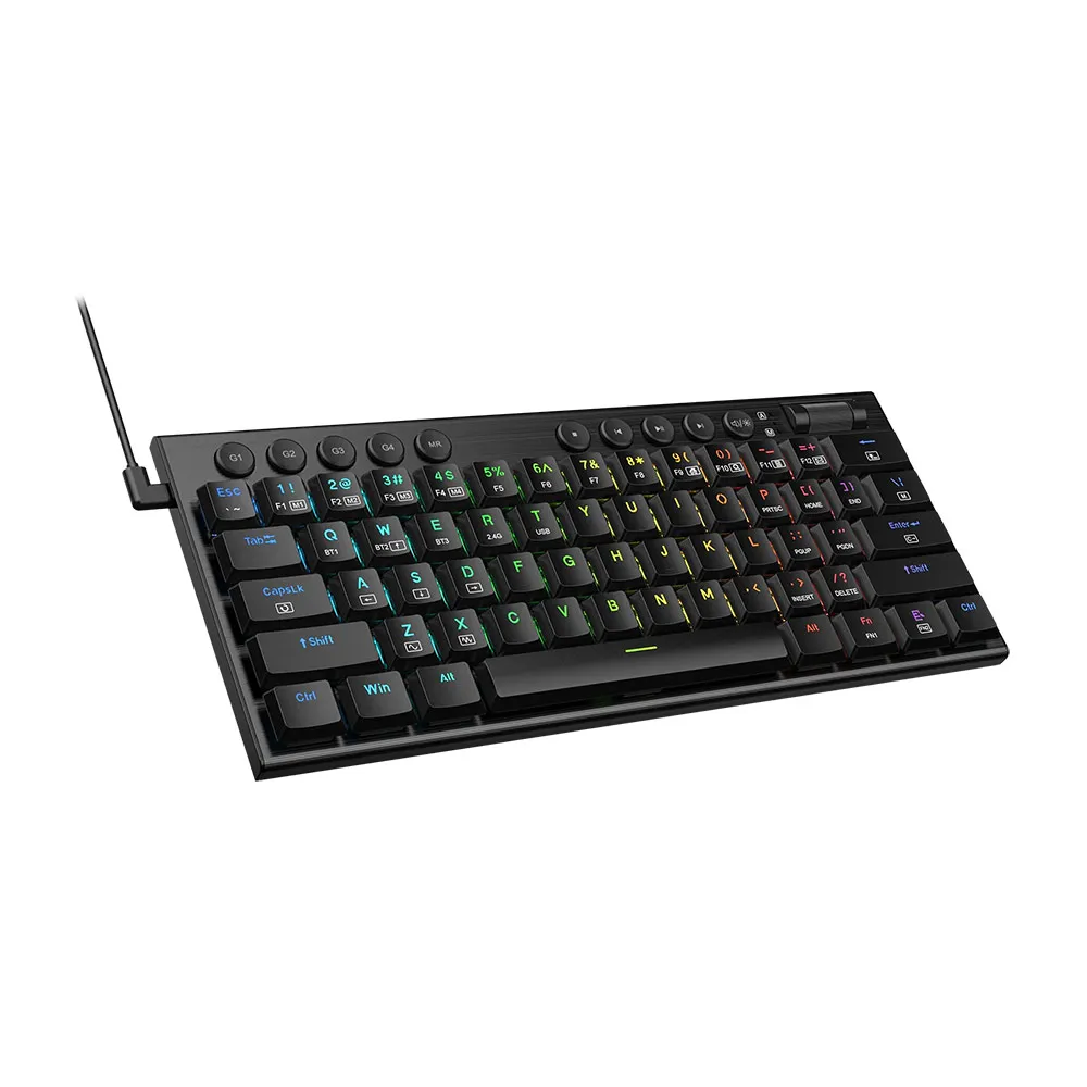 Redragon K632 Noctis 60% Wired RGB Mechanical Ultra-Thin Low Profile Dedicated Media Control - Linear Red Switch