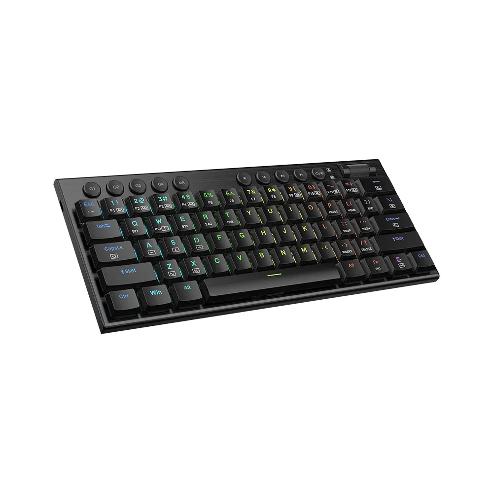 Redragon K632 PRO Noctis 60% RGB Mechanical Keyboard, Bluetooth Wired Tri-Mode Ultra-Thin Low Profile Gaming Keyboard