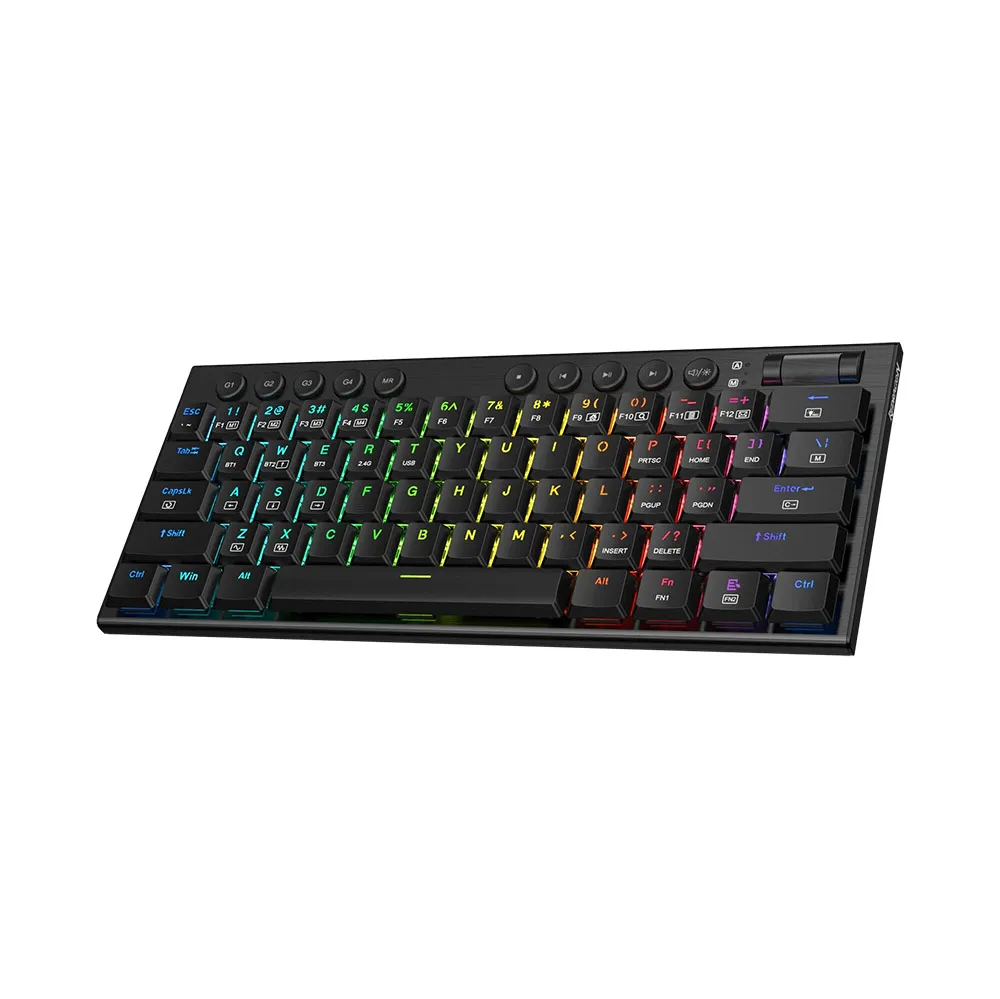 Redragon K632 PRO Noctis 60% RGB Mechanical Keyboard, Bluetooth Wired Tri-Mode Ultra-Thin Low Profile Gaming Keyboard