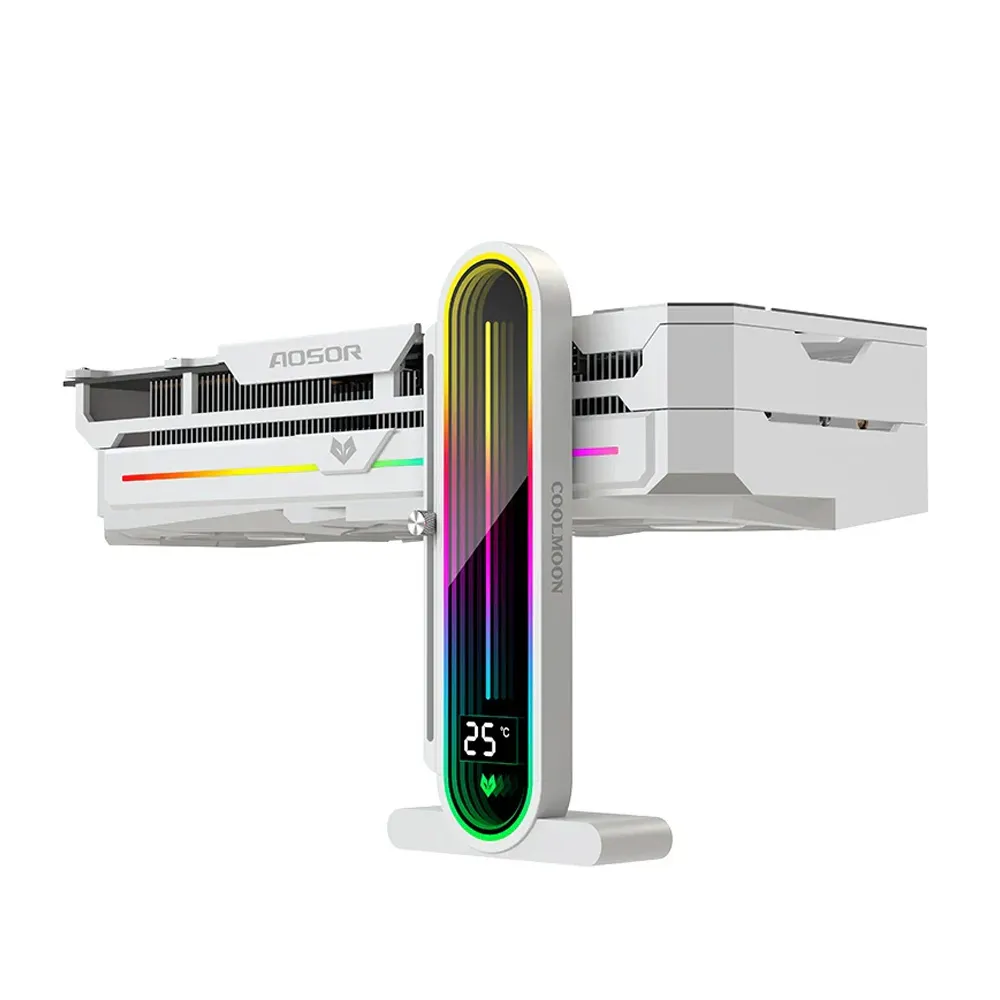 Coolmoon AOSOR Vertical GPU Stand With Temp Display & Infinity Lens With Magnetic Base