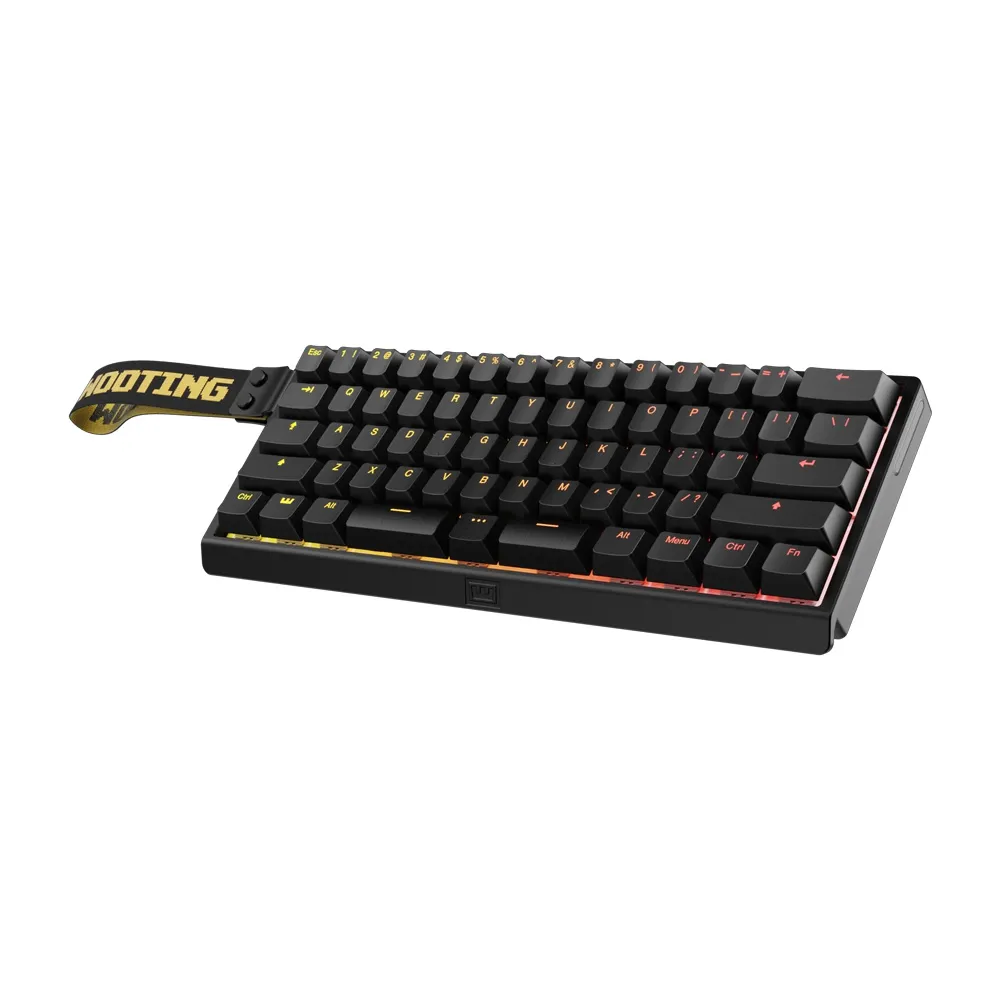 Wooting 60HE v2 60% layout featuring Lekker Tikken magnetic switches, 8000Hz polling rate (0.125ms latency) in Tachyon mode - Black