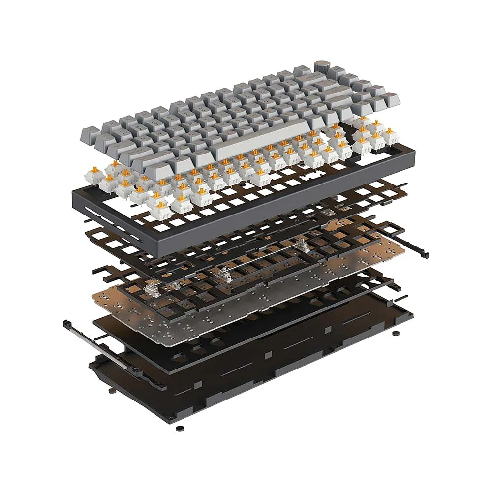 Glorious GMMK Pro 75% USB Gaming Keyboard Fox Linear Switch White Keycaps Black Frame, Wired