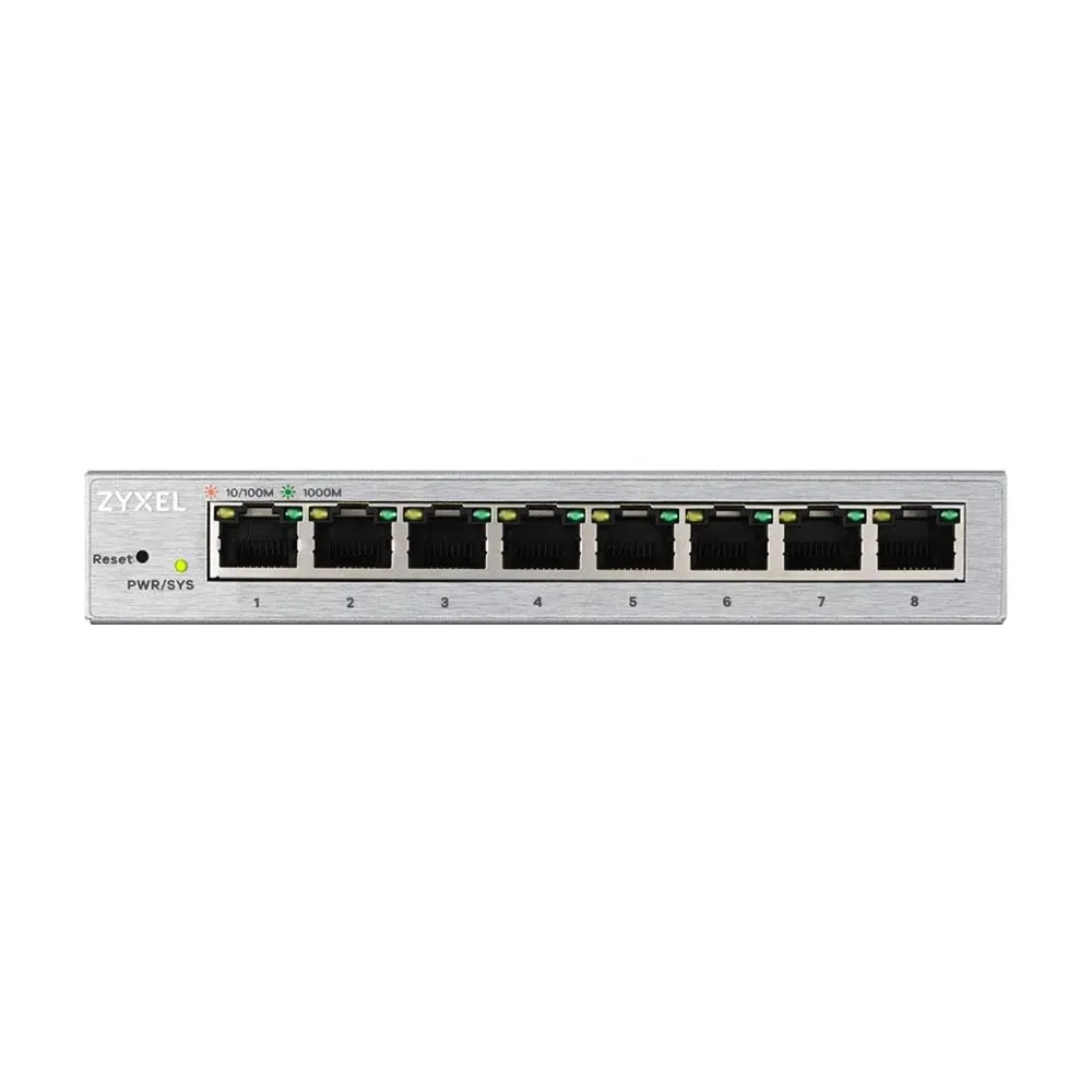 Zyxel GS1200-8 8 Port Gigabit Web Managed Switch, Plug & Play, Supports VLAN, QoS, IGMP & LAG, Fanless
