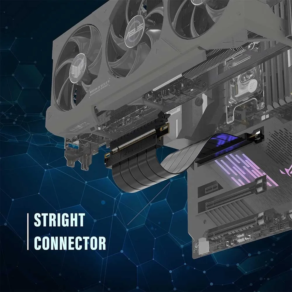 ZDIY-FAB PCIE Gen 4 16x Extreme Flexible, High Speed Riser Cable PCI Express 4.0 Port GPU Extension Card-Straight Connector