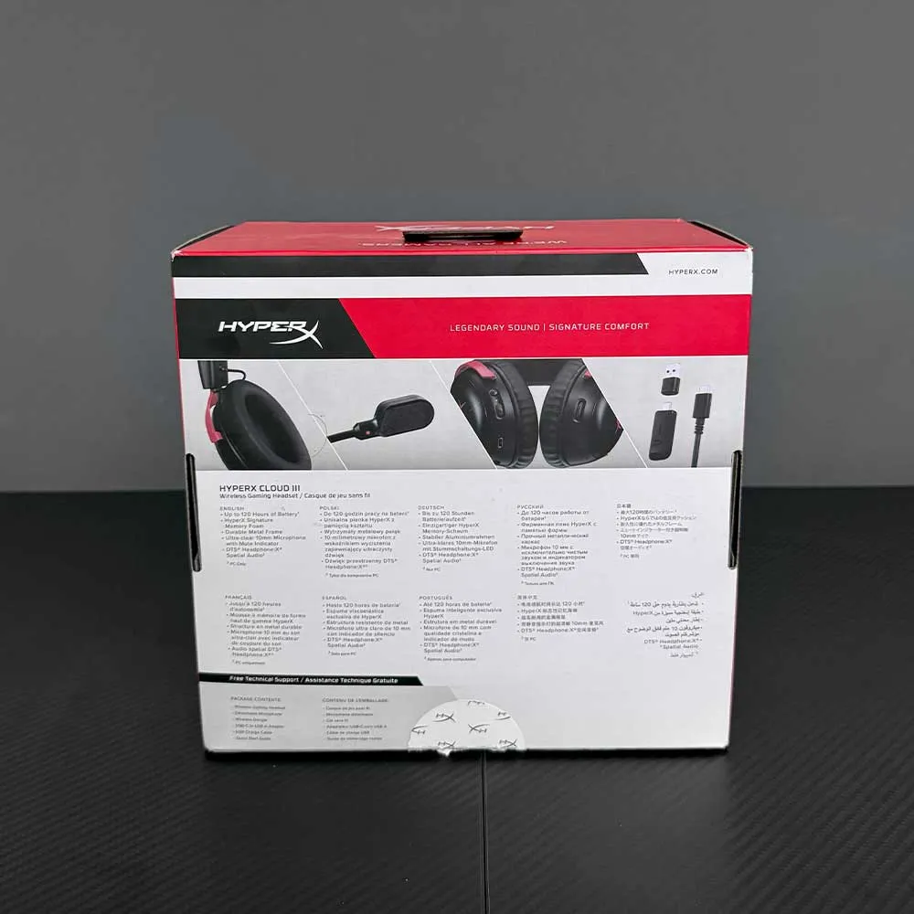 HyperX Cloud III Wireless, Gaming Headset for PC, PS5, PS4, up to 120-hour Battery, 2.4GHz Wireless, 53mm Angled Drivers, 10mm Microphone - Used